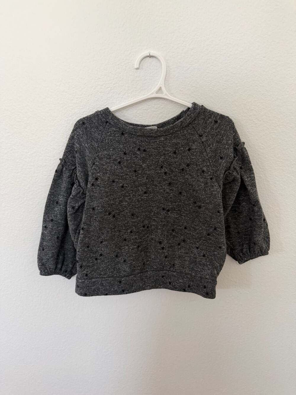Zara Grey Melange Star Print Long Sleeve Sweatshirt 12-18 Months